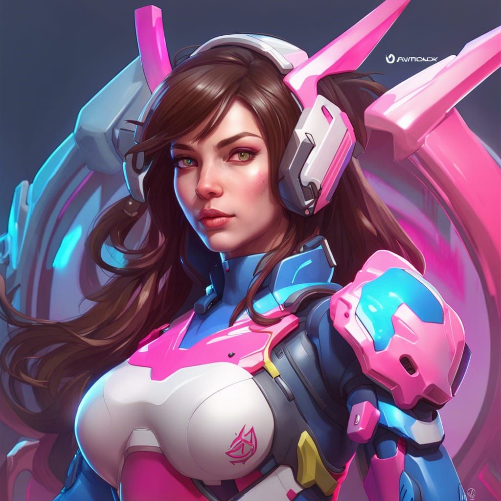 D.VA Overwatch Portrait in 3D Digital Art
