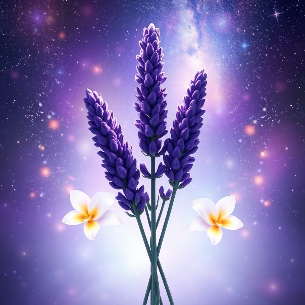 Harmonious Cosmic Vanilla Lavender Astral Illustration