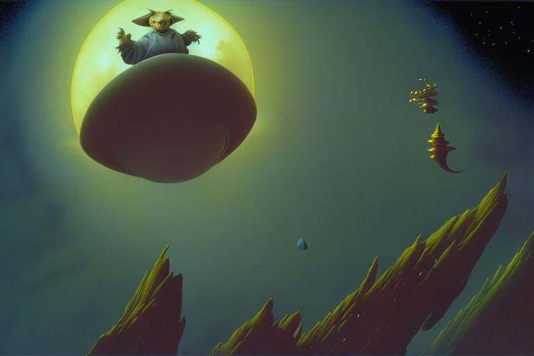 AI Fav: Spock vs Data, a Detailed Matte Painting