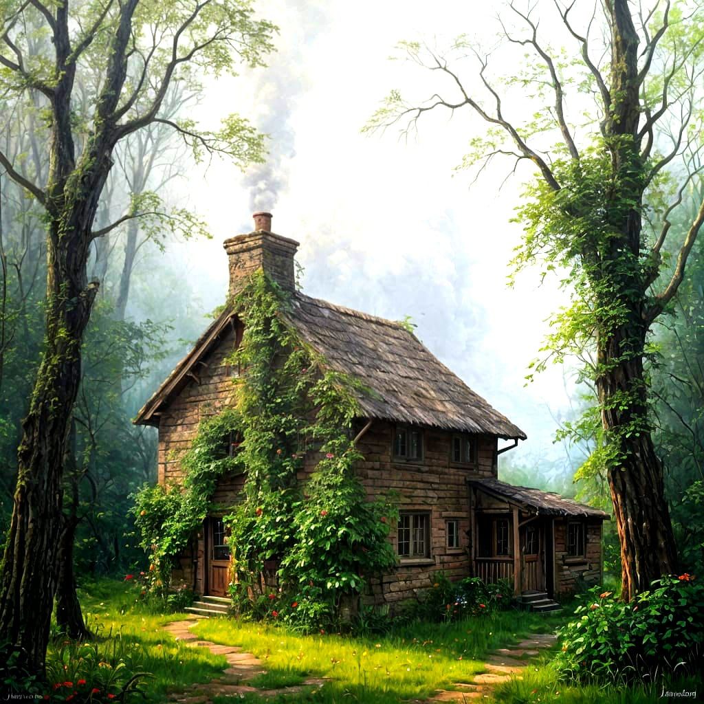 Rustic Cottage in Whimsical Woodland
