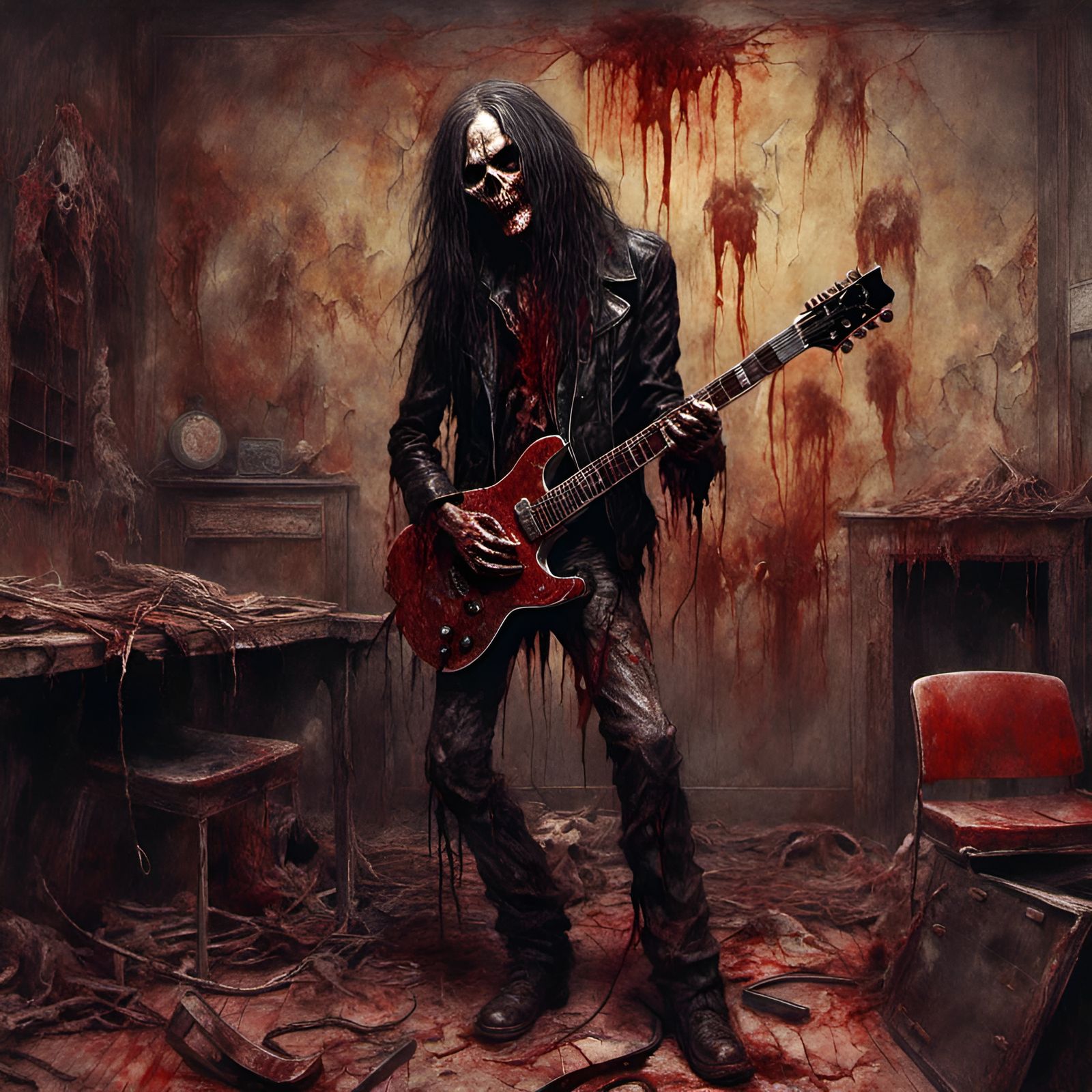 Zombie Rocker in Creepy Magazine Style