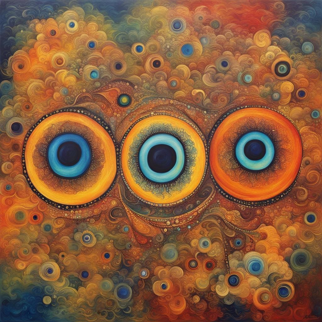 Abstract Art: Mistress' Eyes in Complementary Colors