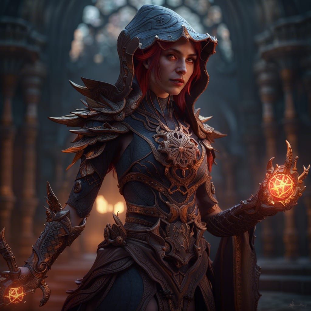 Detailed Female Necromancer Concept Art