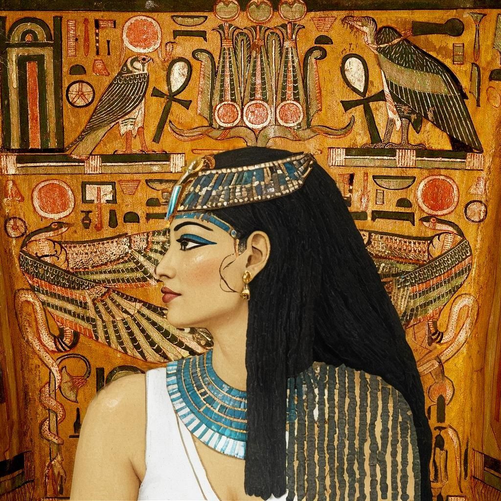 Egyptian Queen with Golden Jewelry in 3D