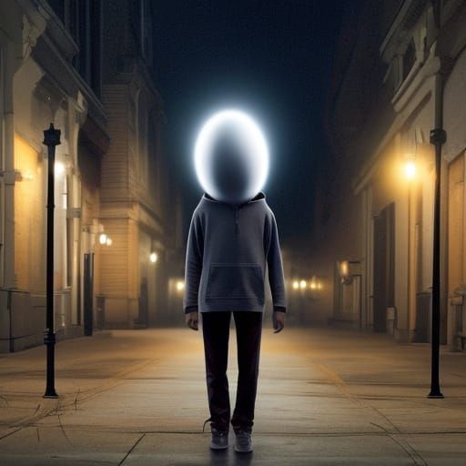 Alien in Hoodie Under Streetlight: Photorealistic CGI