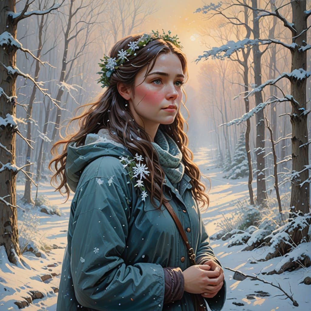 Winter's Awakening in Impressionist Fantasy Art