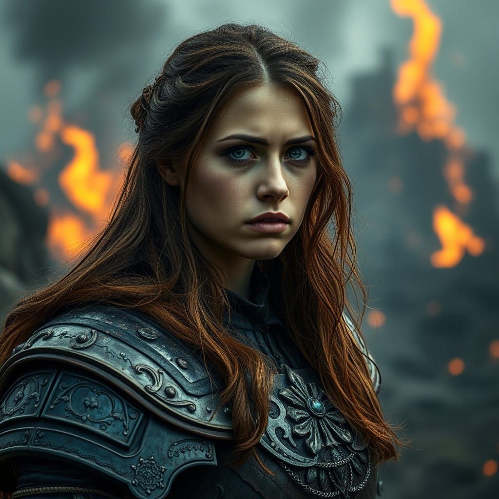 A Queen's Grief Amidst a Burning Kingdom