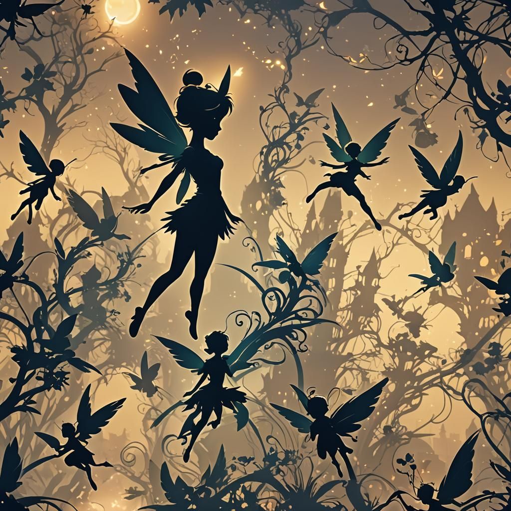 Silhouette of Tinker Bell: Fantasy Concept Art