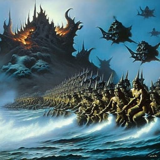 Lovecraftian Nightmares Attack Seaside Village in Dark Fanta...