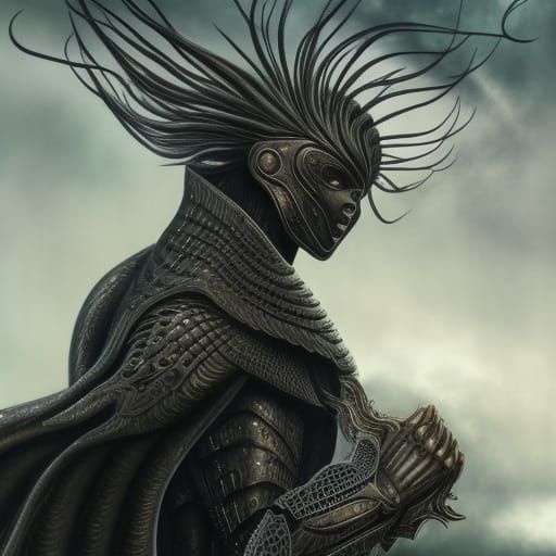 Zelensky as Armored Knight in Anime Style