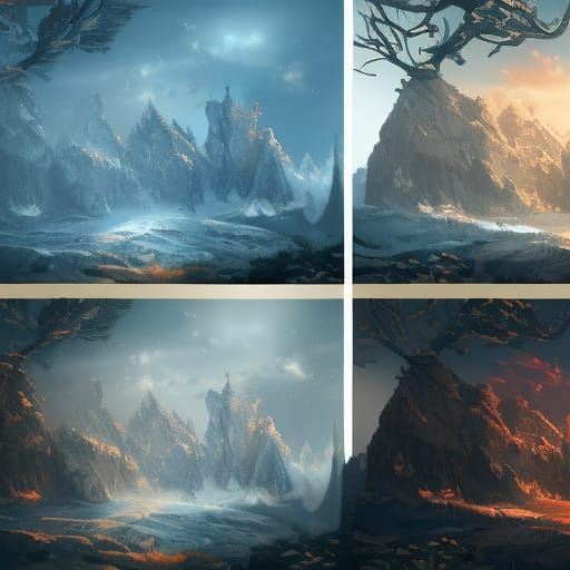 Winter to Summer Seasonal Transition in Detailed Matte Paint...