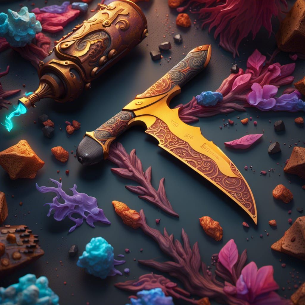 Vibrant Knife in Detailed Matte Painting Style