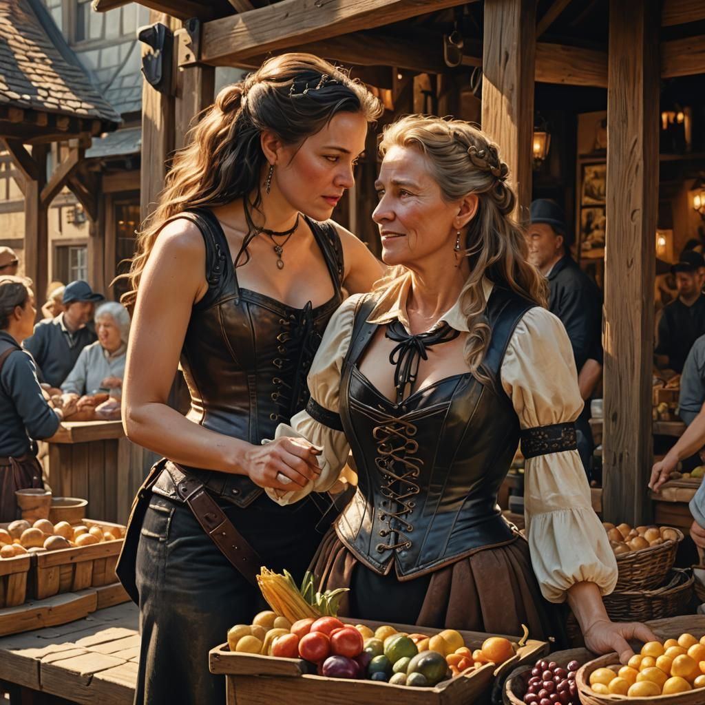 Woman in Leather Corset, Dutch Masters Style