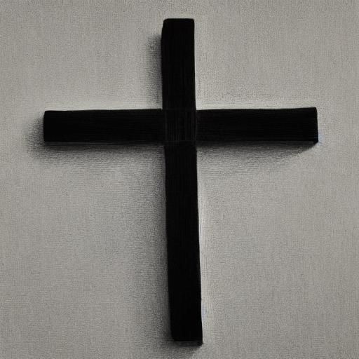 Black Wooden Cross in Charcoal