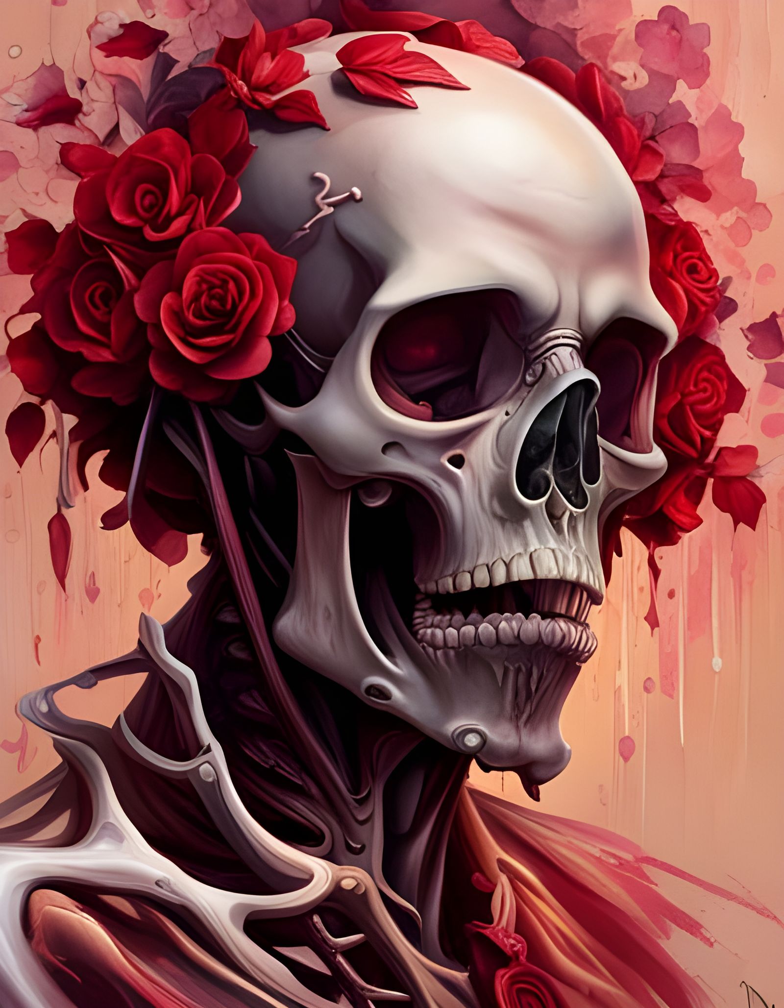 Skeleton Warrior Portrait: Hyperdetailed Post-Apocalyptic Co...