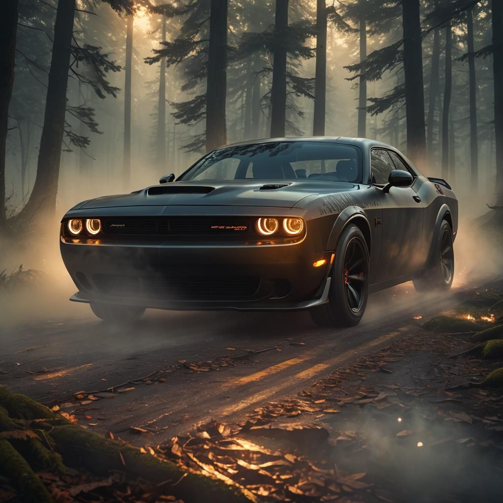 Hellcat in Misty Forest: Fantasy Concept Art