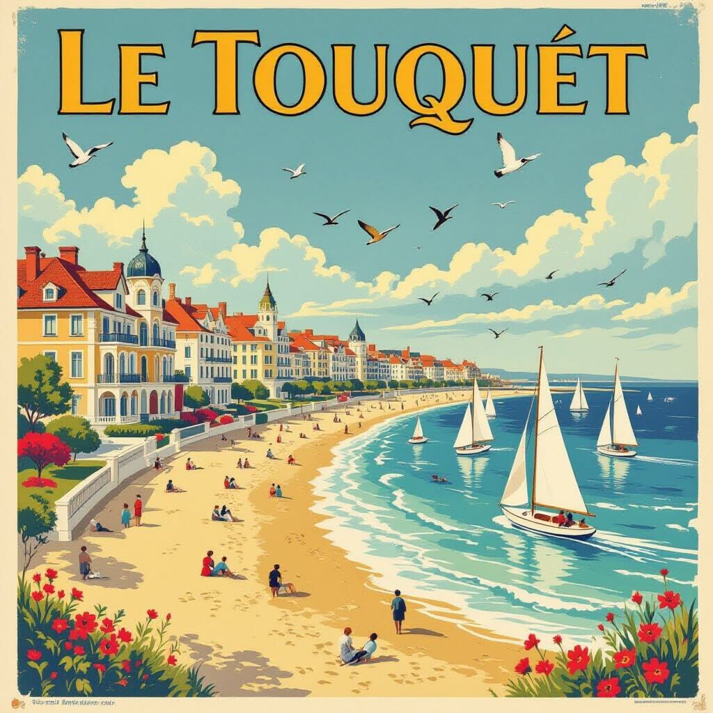 Vintage Le Touquet Tourist Poster