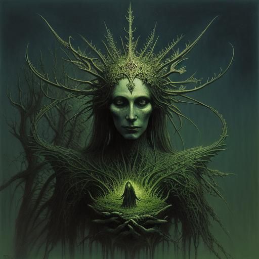 Surreal Fairy in a Beksinski-Inspired Style