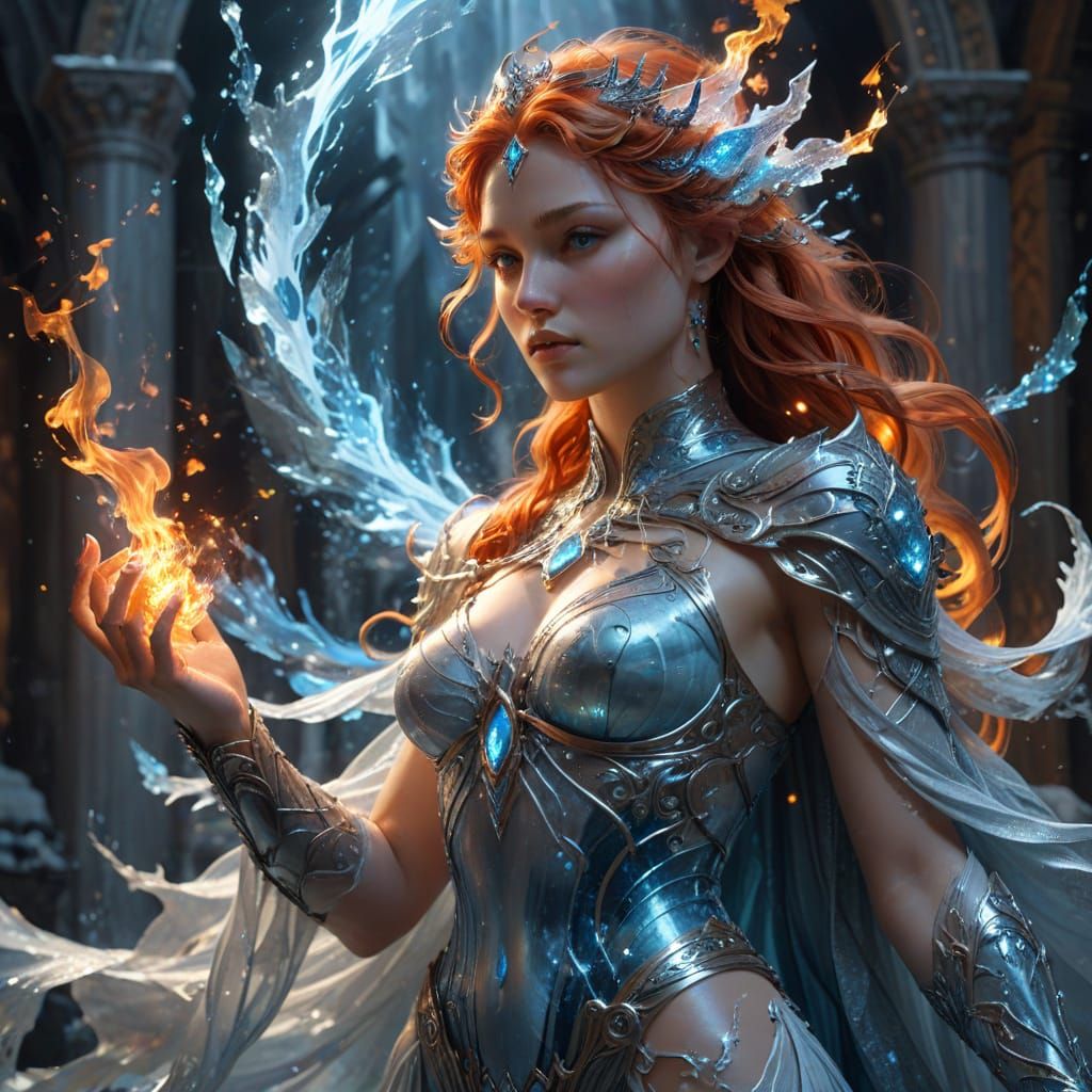 Goddess of Ice and Fire in Elemental Mist