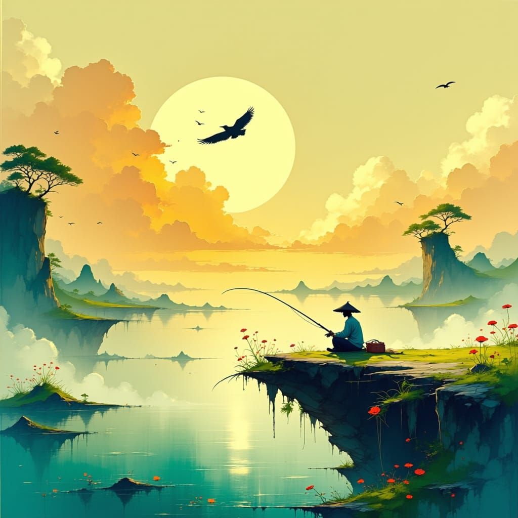 Flying Island Paradise Captured in a Fleeting Moment