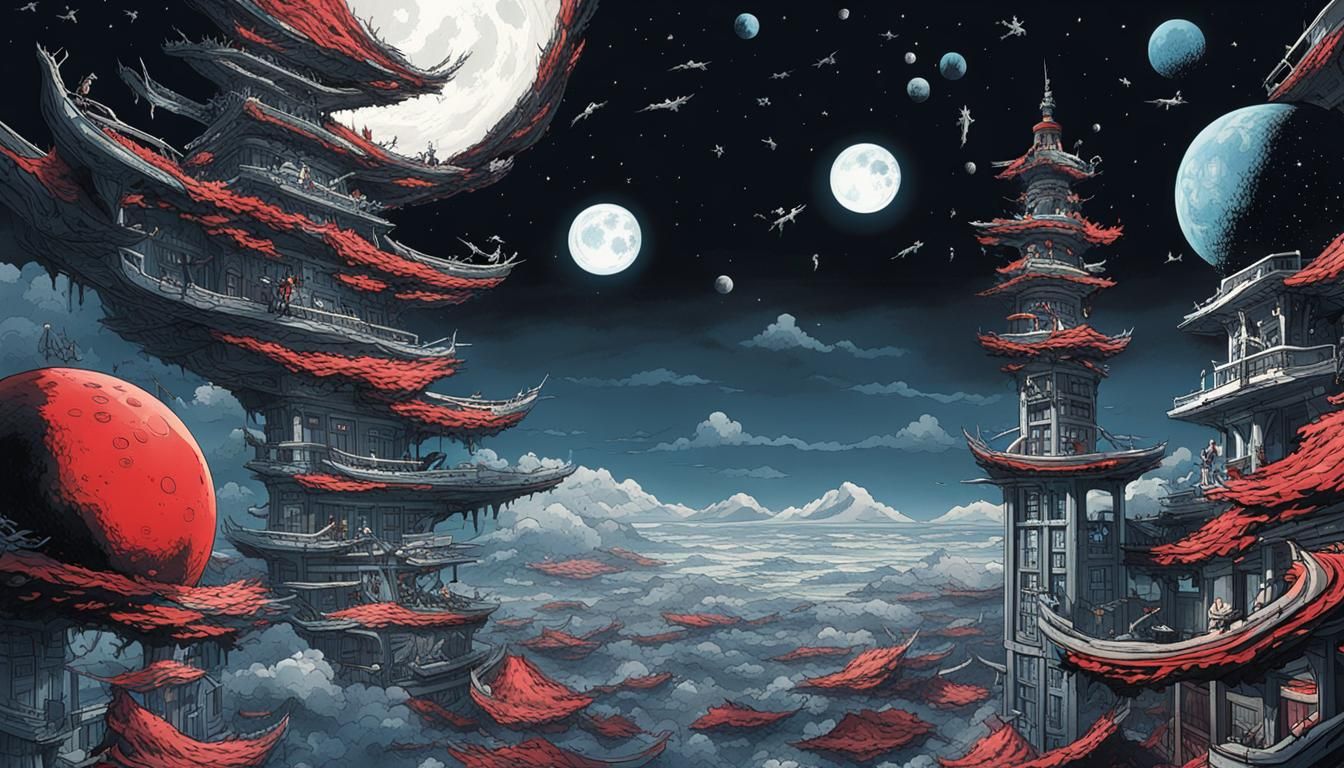 Manga Hero Watches Spaceships Arrive on Planet