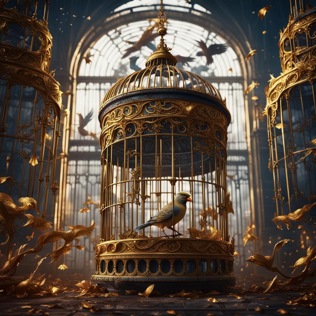 Bird in Gilded Cage: Detailed Matte Painting
