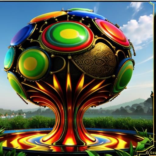 Psychedelic Surreal Fountain in 3D