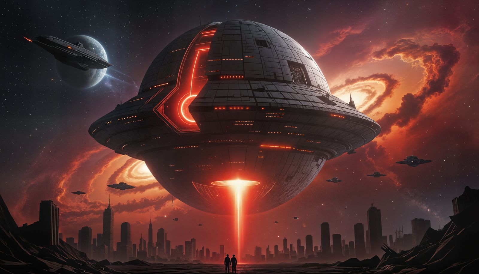 Colossal Biomechanical Planet Killer in Space