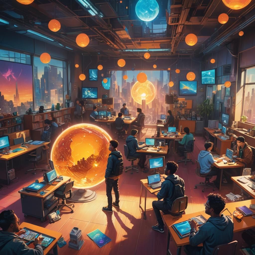 Inquisitive Subject in a Gleaming Cityscape: Hyperrealistic ...