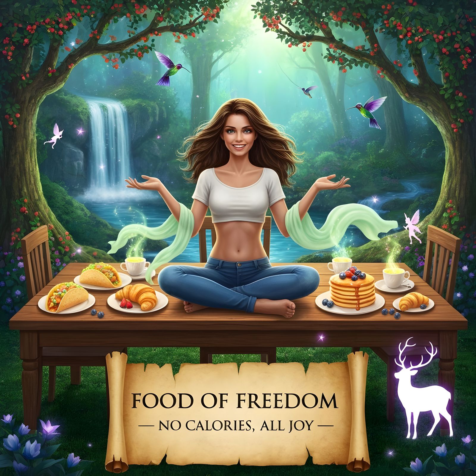 Magical Forest Feast: Enchanting Fantasy Art