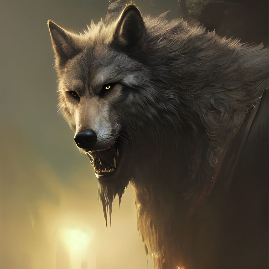 Gritty Cyberpunk Wolf Warrior Portrait in Photorealism