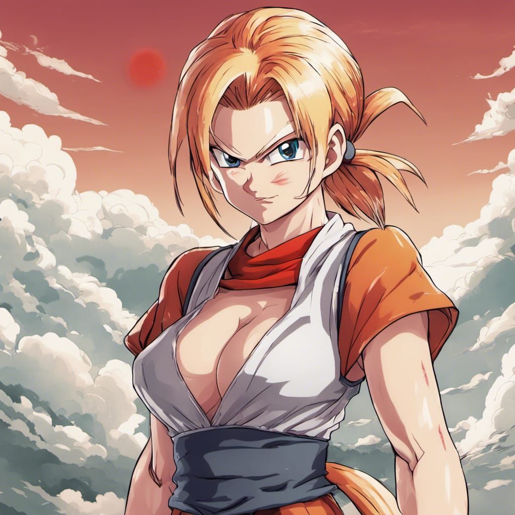 Anime Girl with Red and Blonde Hair