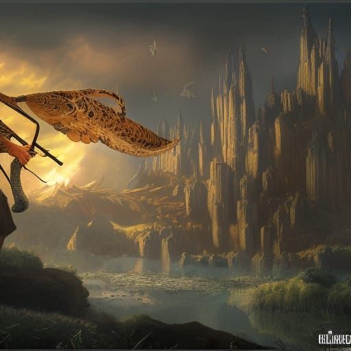 King Hunts Crowned Goose: Fantasy Concept Art