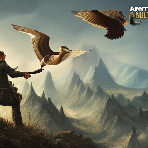 King Hunts Crowned Goose with Gun