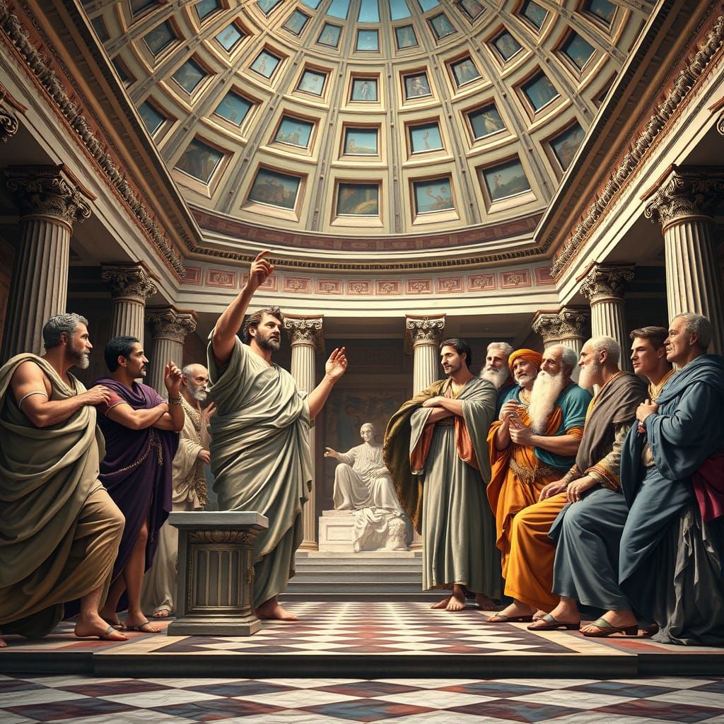 Ancient Greek and Roman Philosophers in a Grand Neoclassical...