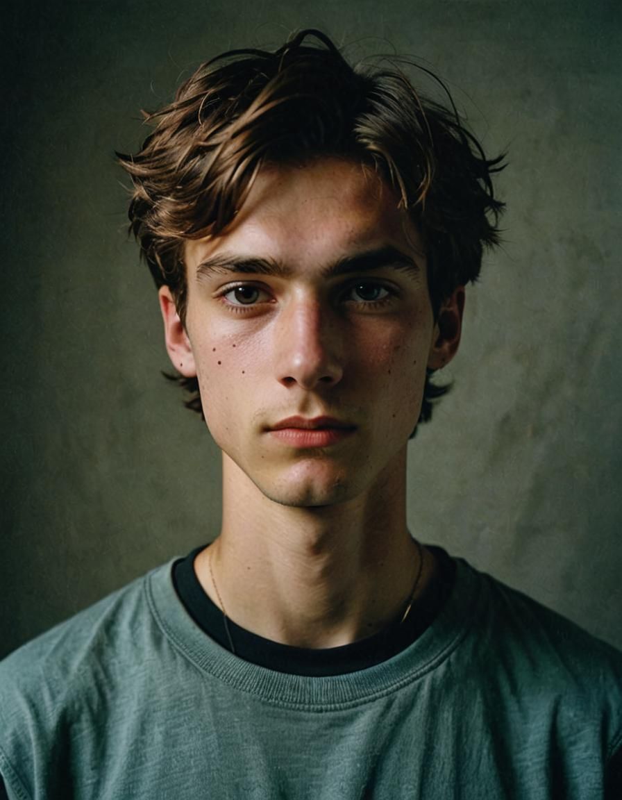 Attractive Young Man Portrait in Soft Surrealism Style