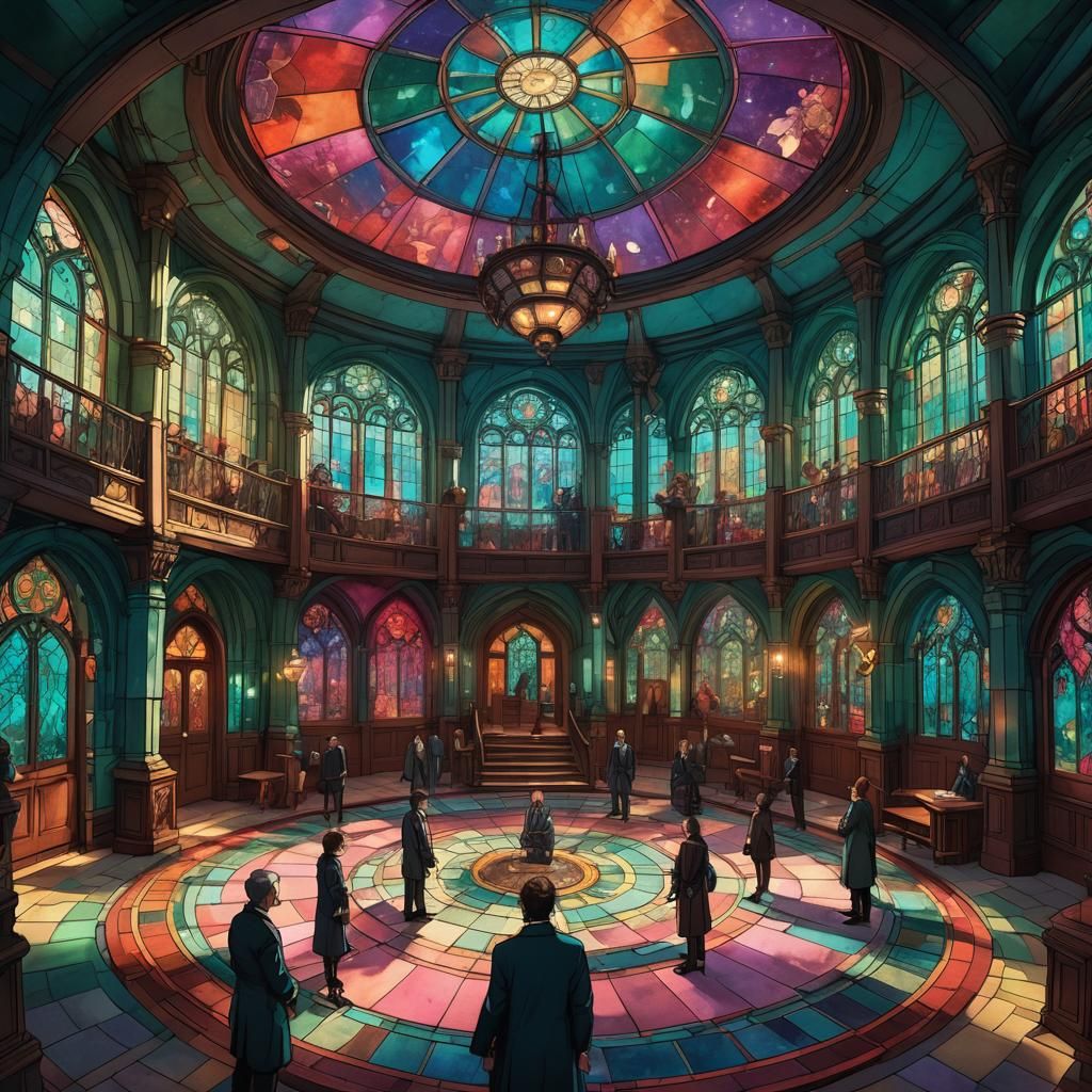 Whimsical Headmaster's Chamber: High-Fantasy Concept Art