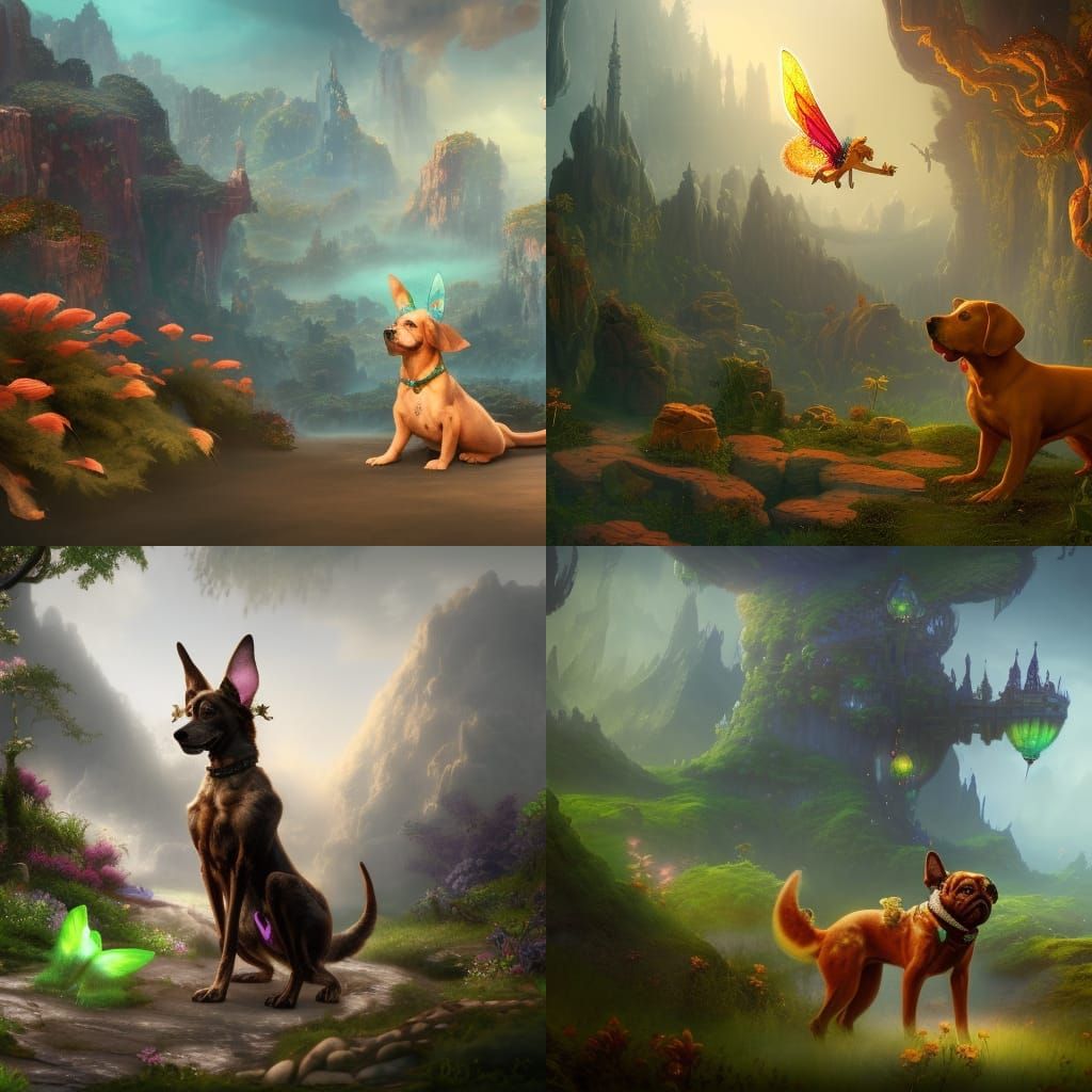 Fantastical Dog Fairy Concept Art