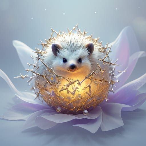 Ethereal Hedgehog Soars on Clouds of Liquid Light