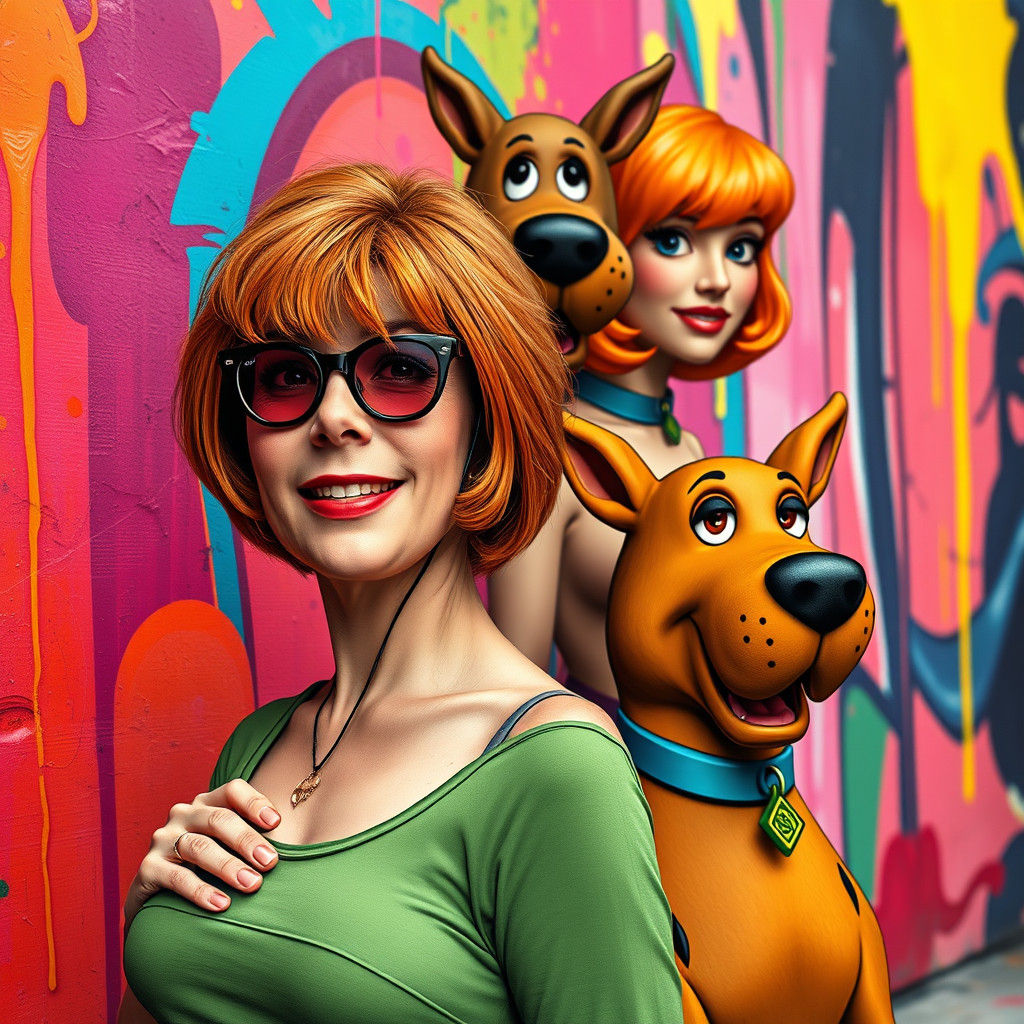 Velma and Daphne, Aged 50, in Vibrant Street Art