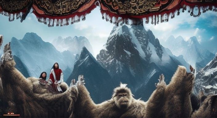 Fierce Yeti Protecting Shangri-La: Digital Matte Painting