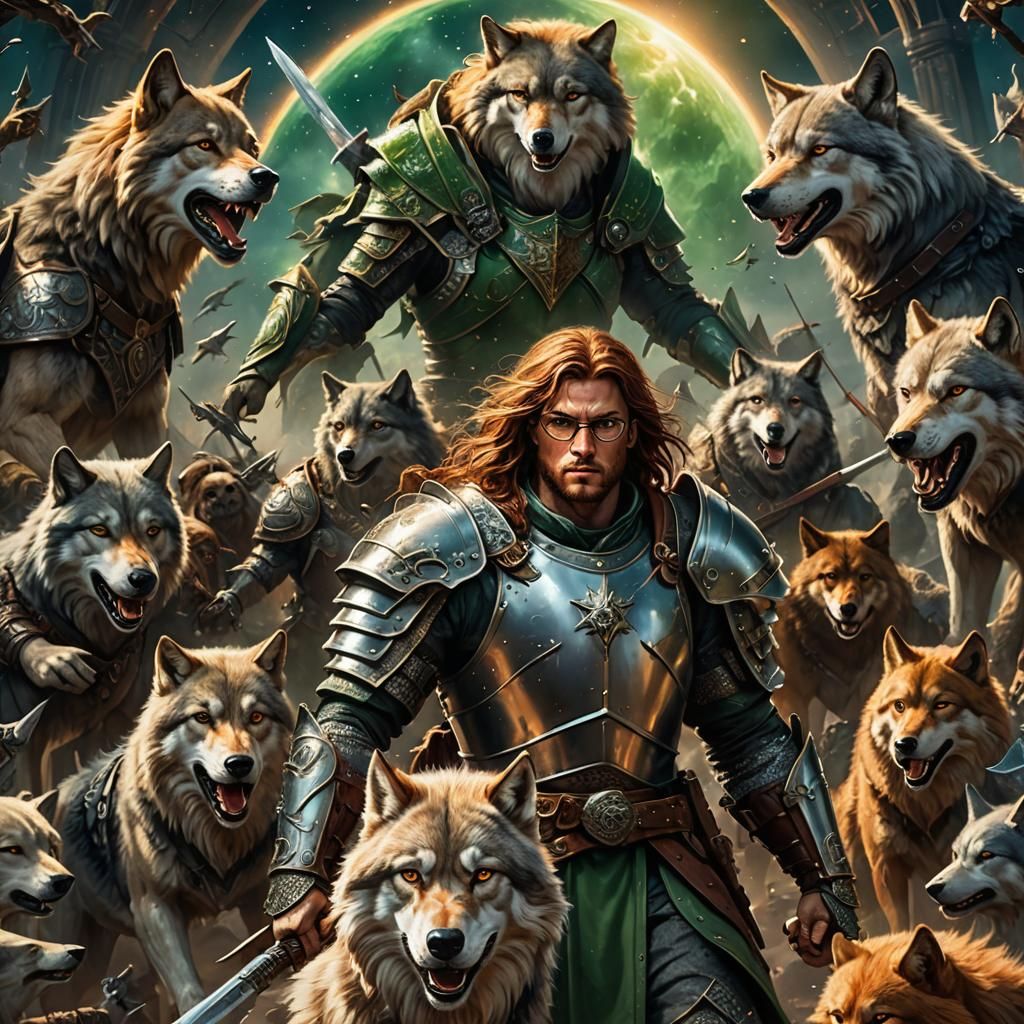 Fighter in Celestial Convergence: Fantasy Concept Art