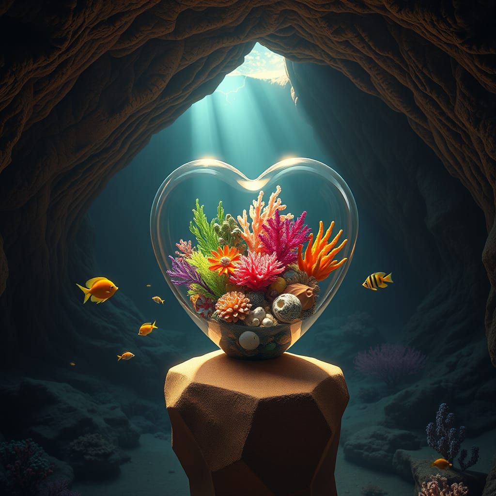 Enchanted Underwater Oasis in Vibrant Hyperrealism