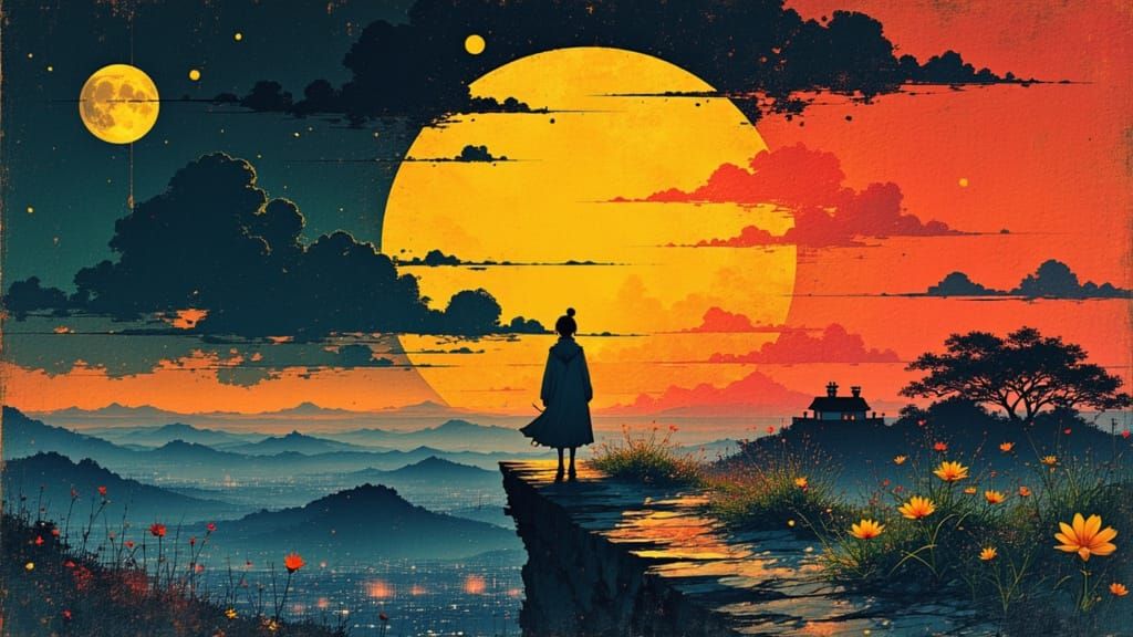 Kids Spitting Off Edge of World as Sun Rises