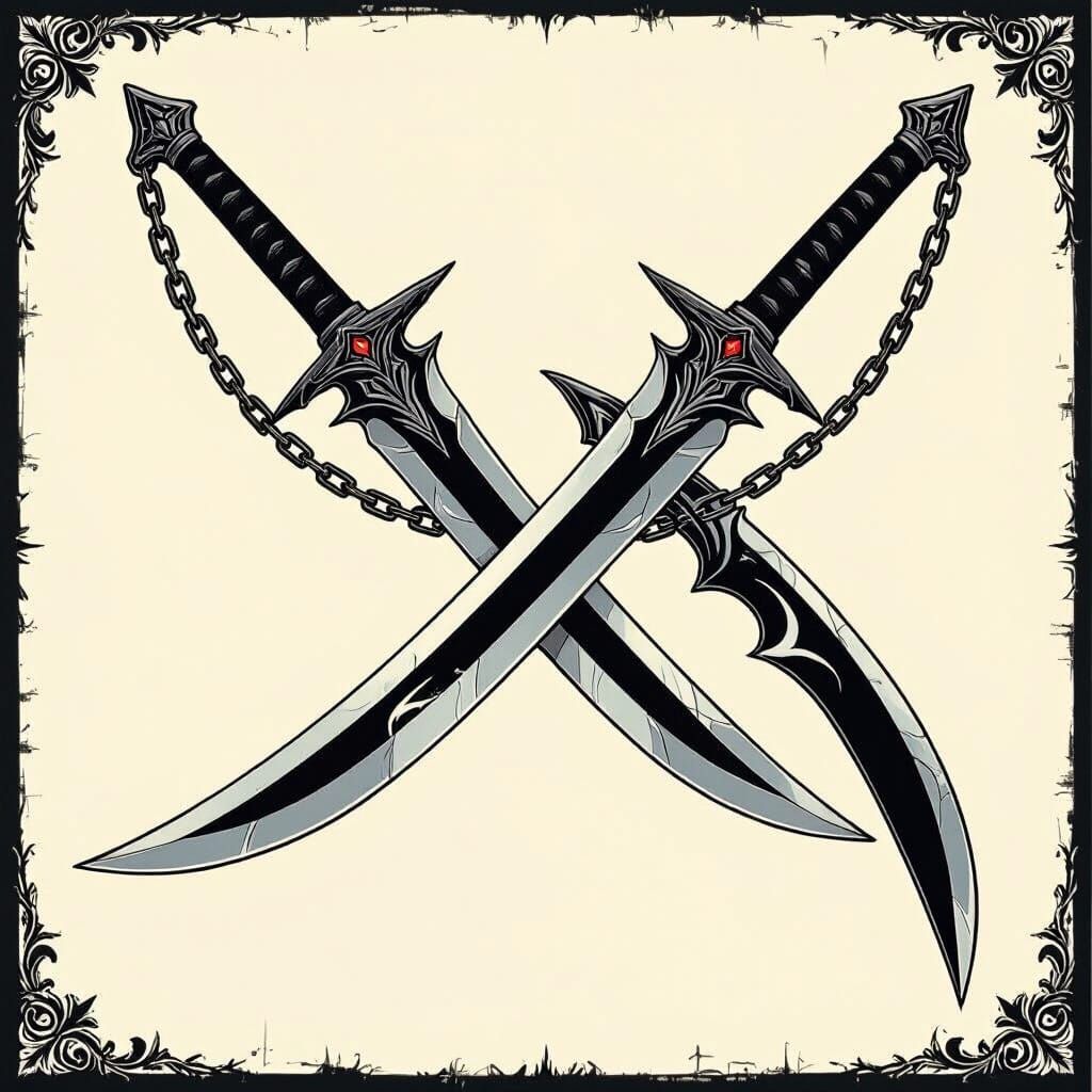 Bleach-Inspired Dual Daggers with Chain
