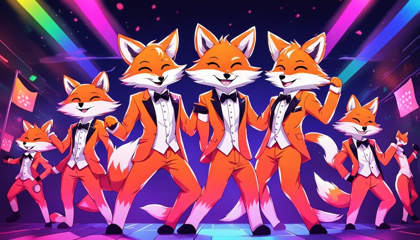 Furry Fox Dancing with Pride: Anime-Style Nightclub