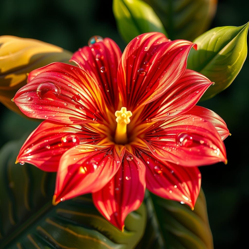 Surreal Tropical Bloom in Hyper-Realistic Detail