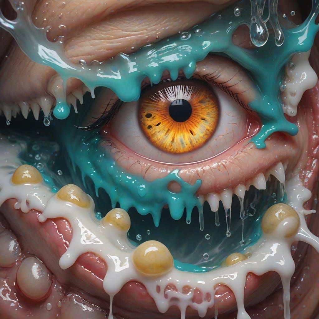 Boiling Ooze with Piercing Eyes and Gaping Mouth