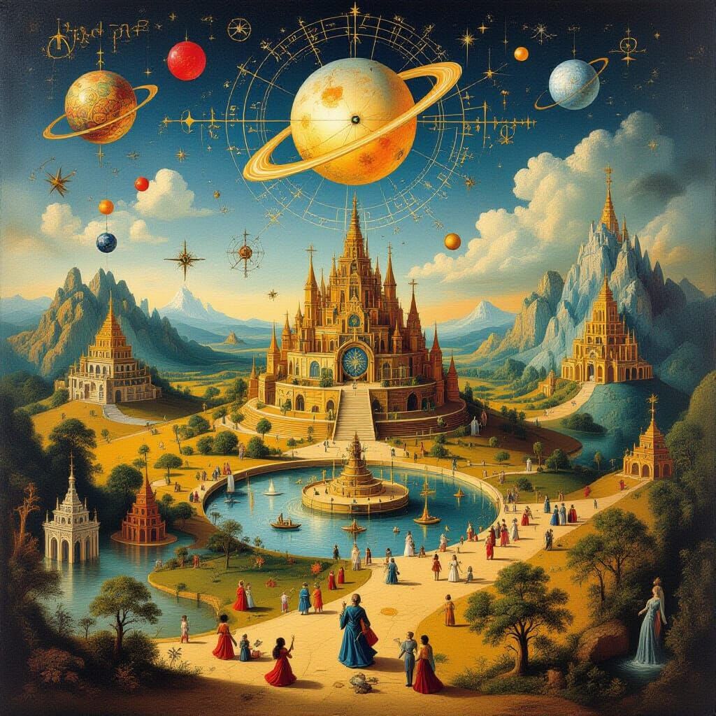 Mystical Realm of Equations and Astrological Symbols