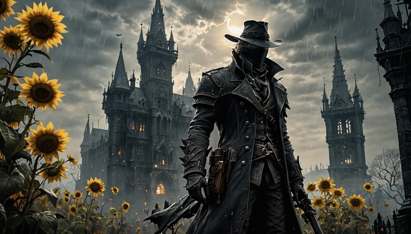 Bloodborne's Yharnam Towers in Rain and Mist